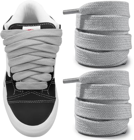 NDTEZUGT 15mm Lacci Piatti per Scarpe da Skate Vans Knu Skool Classic | Larga Lacci Scarpe Spessi e robusti in morbido di Ricambio in Cotone da Ginnastica