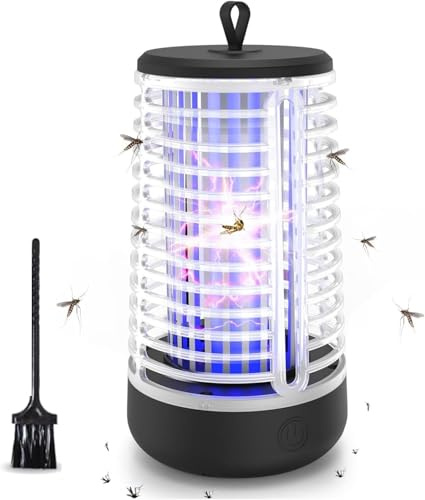 Queath Zapper Électrique Lampe Anti Moustique intérieur/extérieur, Insect Fly Zapper, 4piège à moustiques étanche pour Insectes Volants, Ampoule de Lampe Anti-moustiques