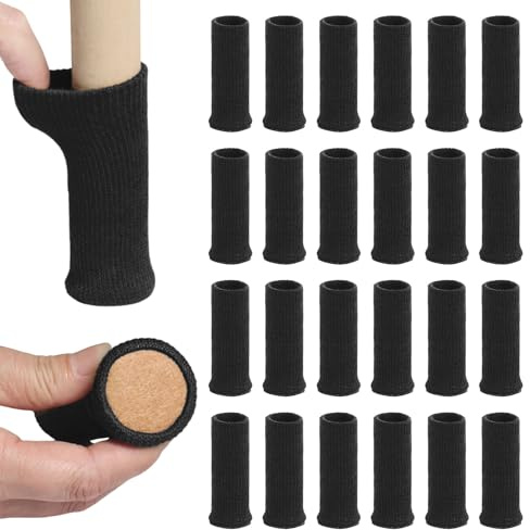 FUIPVGI 24 Pièces Chaussette Chaise pour Pieds de Chaise, Chaussettes de Chaise Mobilier en Feutre, Pieds de Meubles, Patins Antidérapants pour Convient aux Pieds de Chaise (Noir)