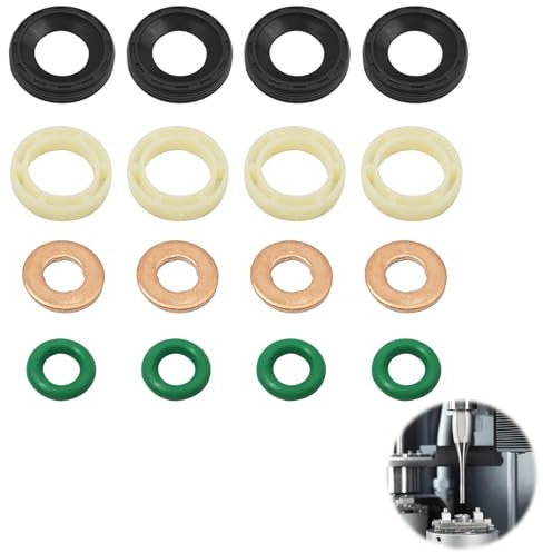 Sello de Inyector 1.6 HDI, 16 PCS Kit de Juntas de Inyector Diésel, Junta Tórica de Boquilla de Inyector de Combustible, Kit de Arandela Reparación Inyectores Diésel para Citren Berlingo C2 C3 C4