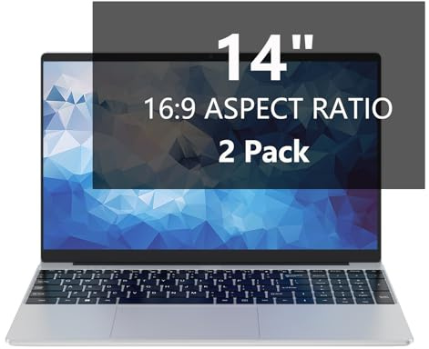 Koelaa Filtro de Privacidad 14 Pulgadas 16:9, Privacy de Film Extraíble, Anti-Espía, Anti-Arañazos, Anti UV, para Laptop de 14 Pulgadas, Relación de Aspecto 16:9 (Paquete de 2)