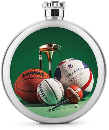 Flasque de basket-ball, rugby, baseball, golf, pour alcool, 140 ml, en acier inoxydable, étanche, portable, pour l'extérieur, le camping, les voyages, cadeaux