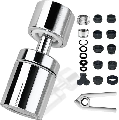 REZZI Aireador Grifo Cocina 360° Giratorio Atomizador Grifo Ajustable 2 modos Difusor Grifo Cocina Fregadero Difusor Compatible con la Mayoría de Grifos