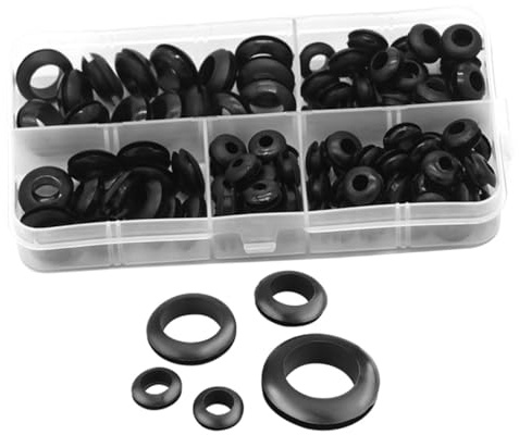 CLISPEED 105 pezzi Passacavi in Gomma con Isolanti Resistenti Allacqua per Protezione Fili e Elettrici Kit Grommet per Cablaggio Auto e Applicazioni