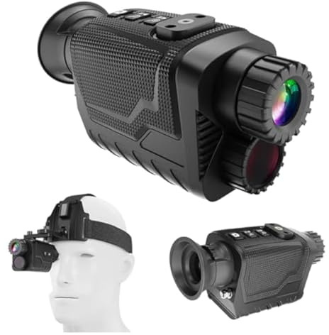 Dispositivo de visión Nocturna, Cámara monocular de visión Nocturna 4K HD montada en la Cabeza Toma y graba Telescopio Digital infrarroja for Exteriores 8X for Caza Camping