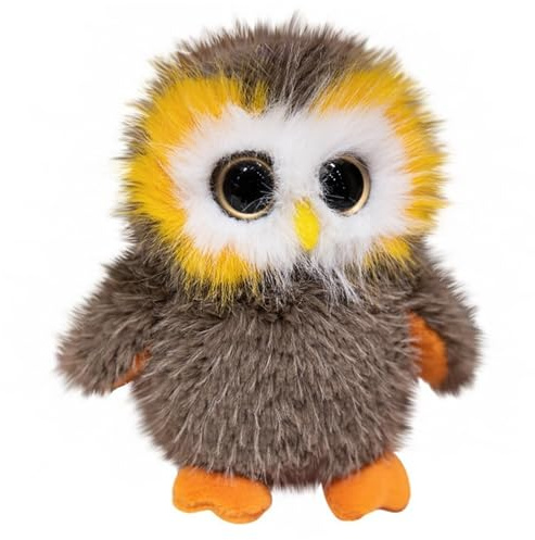 KUKUShining Eule Kuscheltier, Niedliche Stofftiere Mit Großen Augen Plüschtier Weiche Eulen Plüsch Spielzeug Für Geburtstagsgeschenke Als Dekoration(Brown,20cm/7.8in)