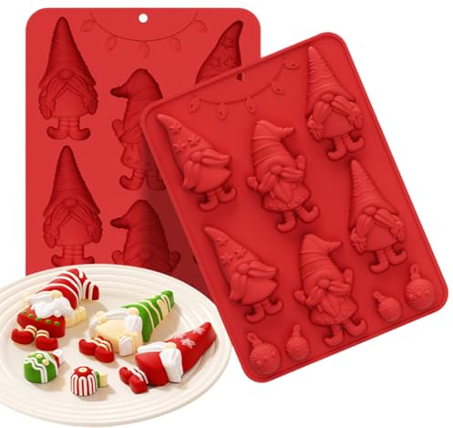Stampo per cioccolatini natalizi – Vassoio per caramelle e cioccolatini festivi in silicone, strumento di cottura antiaderente, forma di argilla gelatina da dessert riutilizzabile, accessorio per