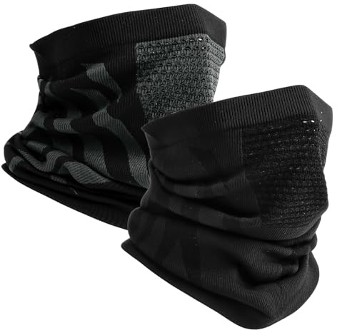 MplehDa Schlauchschal Herren 2 Stück Winddicht Halbe Sturmhaube Motorrad Gesichtsmaske Atmungsaktive Sturmmaske Neckwarmer Loop Schal Halstuch Warm Halten für Laufen, Fahrt, Ski