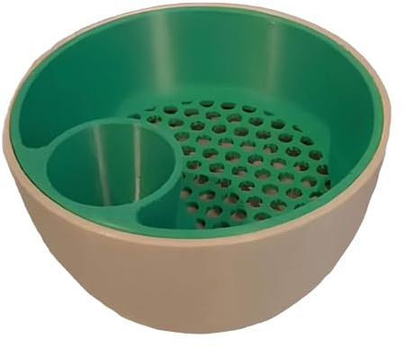 Juego de cuencos de pistacho con soporte de almacenamiento, cuenco doble grande para servir aperitivos con compartimento para residuos de alimentos, ideal para cerezas Edamame palomitas de maíz (verde