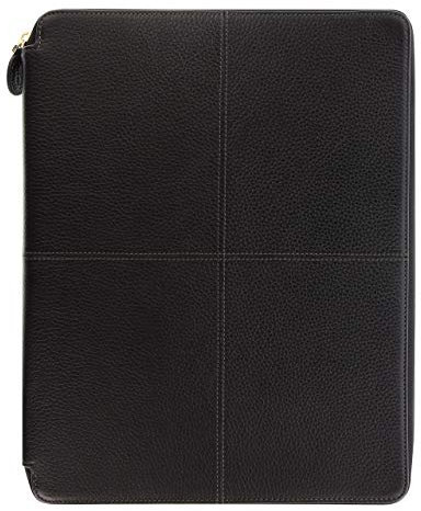 Filofax A4 Schreibmappe Leder Konferenzmappe Classic Stitch ZIP Schwarz Folder 840030