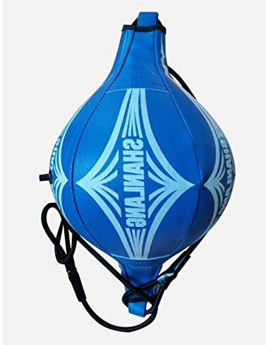 Hängende Boxing, Boxen Doppelendball, Boxbirne Set Leder Boxing Ball Boxing Punch Bag Geschwindigkeit Dodge Ball Speed Bag Lochkugel für Fitnessstudio MMA Training Boxen Punchingbälle,Blau