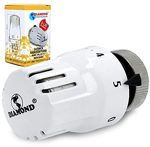 DIAMOND® Heizkörper Thermostatkopf M30 x 1,5 Weiß Thermostat Heizung 6,5 °C - 28 °C | Thermostatventile Heizkörperthermostat Heizkörper Ventil Adapter Heizungsventil Heizungsthermostat Ventilaufsatz