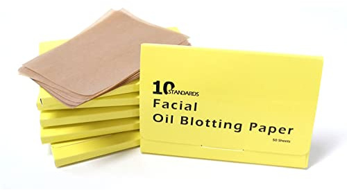 10 STANDARDS Natural Hemp Oil Control Paper, Blotting Paper , Absorbing Sheets for Oily Skin Care (size 3.5In x 2.4In) 50 Sheets x 6 (300 Sheets),Made in Korea, AJ12
