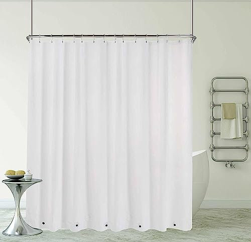 D&M Duschvorhang, mit Klauenfuß, 275 x 183 cm, weißer Innenstoff, extra breit, 36 Metallhaken mit Magneten, robuster Vinyl-Badevorhang für Klauenfuß, Badewanne, langlebig, wasserdichter Einsatz