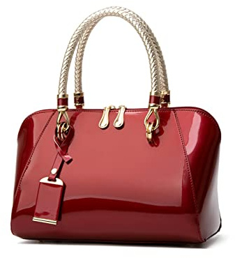 NICOLE & DORIS Mode Handtaschen Damen Lackleder Handtasche Elegant Schultertasche Frauen Umhängetasche wasserdichte Damentasche Hochzeits-Clutch Brieftasche Einkaufen Party