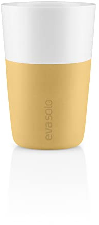 EVA SOLO | 2 Cafe Latte-Becher Golden Sand | Gut zu halten durch Silikonbeschichtung | Golden Sand