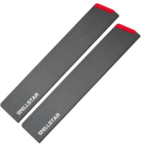WELLSTAR Knife Edge Guards Set, 2 Piece 12 Inch Universal Blade Covers, BPA Free ABS Protective Long Blade Sheaths, Non-Scratch Felt Lining Kitchen Knives Covers (Knives not included)