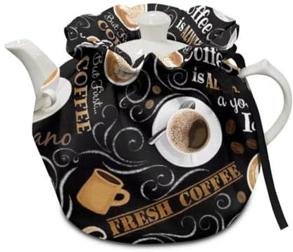Jeiento Kaffee-Themen-Druck, Teewärmer, hitzebeständig, Staubschutz, Frühstückswärmer, Teekannen-Abdeckung