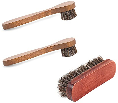 Darlly 1 set hästhår skoborste glans kit skokrä kit läder sko rengöringsborste vå rent verktyg sko daborttagare skoborste