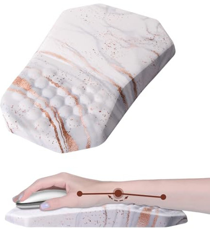HDAYM Tapis de souris avec repose-poignet et pente ergonomique, en forme de cœur, pour soulager la douleur, coussin de massage du canal carpien, rembourrage doux et confortable en mousse à mémoire de