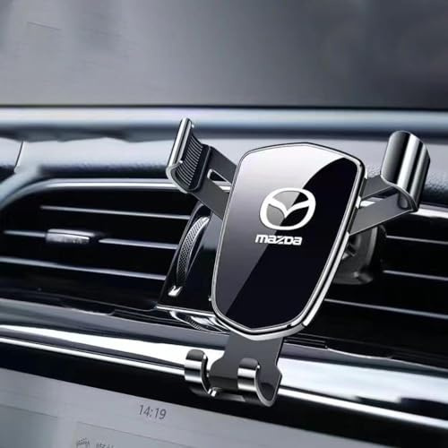 OscitY Biltelefonhållare, för Mazda 3 5 6 CX-3 CX-30 CX-5 CX-7 CX-8 CX-9 MX-5 infällbart ventilationsgaller, superstabilt 360° roterande multifunktionella stativ