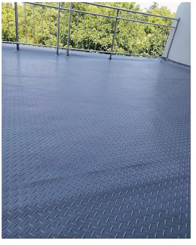 Garage Gummimatte Werkstattboden Große Gummi-Außenmatte für Terrasse Balkon wasserdicht Zuhause, Fitnessstudio Garage Gummimatten Rautenplatten-Gummi-Bodenbelagsrollen schwarz 3mm dick, kann zugeschni
