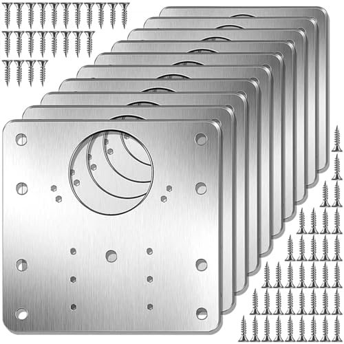 Scharnier Für Schranktür 10-teiliges Schrankscharnier-Reparaturplatten-Kit Küchenschrank-Türscharnier-Montageplatte mit Löchern, flachen Befestigungsklammern Scharniere Für Schranktüren