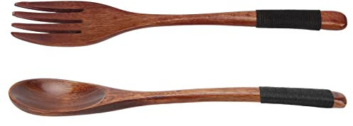 Fourchette japonaise en bois pour augmenter la friction à la main - Ensemble d'ustensiles en bois léger et solide - Fourchette en bois