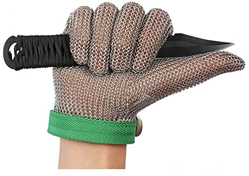 Schnittschutzhandschuhe, Schnittschutzhandschuhe für Köche, Sicherheitshandschuhe zum Fleischschneiden, Entfernen von Austernschalen, Kartoffelschneiden, Metallkettenhandschuhe (Größe: 1er-Pack/