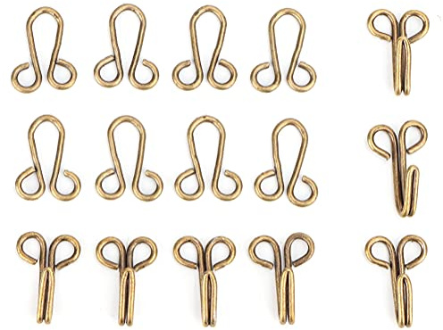 TOPINCN 10Pcs Gold Hook and Eye Closures for Clothing, Heavy Duty Sewing Closure, Fur Coat Hook Fasteners, Iron Hooks, Easy to Use for Fur Coats Wraps Jackets Trousers Skirts Dress Pants
