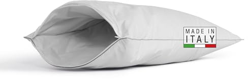 DREAMIN*101 - Federa Cuscino 50x80 in Cotone Lavabile Traspirante Imbottita in Piumino 100% Naturale con Zip, Federe Cuscino Letto, 1 Pezzo, Sonno Fresco Confortevole, Copricuscino Letto Made in Italy