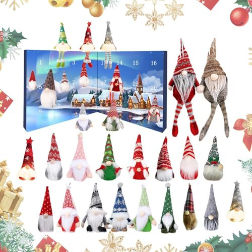 Calendario De Adviento 2024 | Calendario De Adviento De Navidad Con Cuenta Regresiva De 24 Días | Calendario De Adviento Gnome 2024 | Calendario De Adviento De Navidad 2024 | Juego De Juego