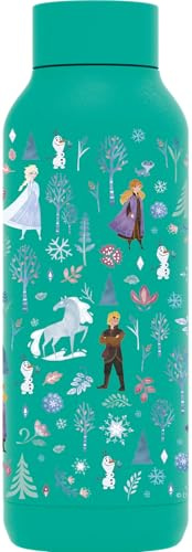 QUOKKA SOLID X DISNEY | BOTELLA TÉRMICA DE ACERO INOXIDABLE DOBLE PARED | FROZEN FOREST