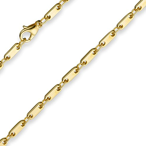 3mm Kette Collier Plattenkette aus 585 Gold Gelbgold 55cm Unisex Goldkette