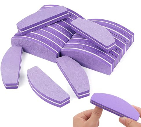 20er Pack Puffer für Nägel, Professionelle Nagelfeilen, 100/180 Grit Nagelfeilen, Nagelfeilen für Schönheitssalons, Nagelfeilen für Gelnägel, Naturnägel, Nagelstudios, DIY-Nagel, Art Home(Lila)