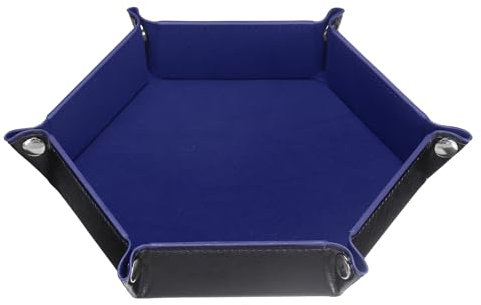 QUARKZMAN Schlüsselschale 17,5cm - Wasserfestes Premium-PU-Leder, Samtfutter, Universell Faltbare Schmuckschale Für Handys, Schlüssel, Schmuck und andere Kleinigkeiten, Dunkelblau