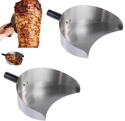 2 Stück Rotisserie Fangpfanne Fleischfänger - Praktische Döner-Schaufel - Für Gyro Döner Kebab-Grillmaschine - Für Leichtes Aufnehmen Und Sicheren Transport Des Fleisches