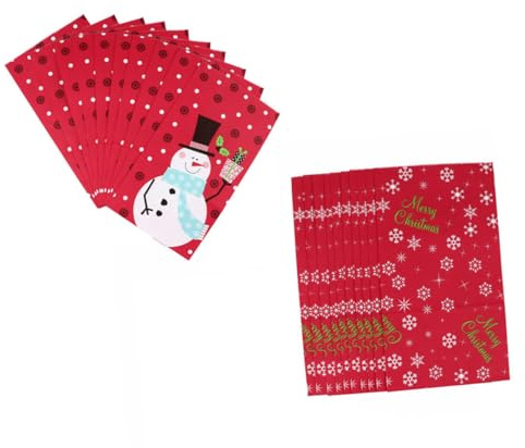 Beavorty 20stücke Weihnachtsgeschenktüten Papiertüten für Süßigkeiten Weihnachtssüßigkeitentüten Geschenktüten für Weihnachten Präsentbeutel
