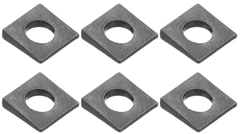 PATIKIL 6 Piezas De Arandelas Cuadradas Biseladas, M10x22mm Arandelas Cuadradas Biseladas Placa De Soporte De Cojinete Espaciador Plana De Para Pernos De 10mma De Sujeción Tuerca, Negro
