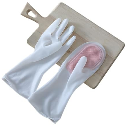 JCXIOC Gants De Nettoyage Gants de Vaisselle en Silicone, Gants en Caoutchouc réutilisables, Outils de Nettoyage de Cuisine à Domicile, Vaisselle, Salle de Bain, Voiture pour Homme Femme(Pink)