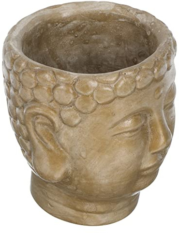 TOYANDONA Zement Blumenkübel Buddha-Kopf-Form Dekorativ Für Haus Garten Pflanzgefäß Mit Sukkulentenhalter Kreativer Blumentopf Für Wohnzimmer Arbeitszimmer