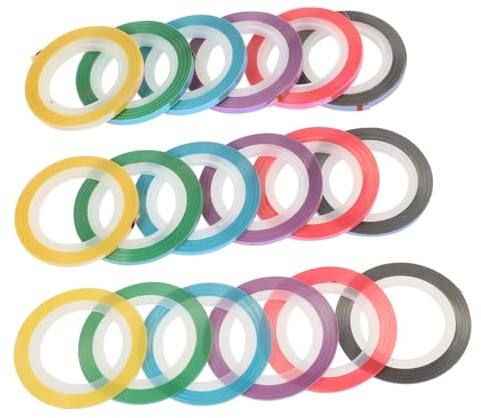 Beavorty 18 Cinta Adhesiva para de Uñas Tiras Decorativas de Manicura Colores Autoadhesivas Aplicación