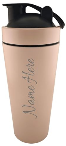 1stclassgifts [Custom] Personalised Engraved Large Name Protein Shaker Bottle 739ml 25oz Selection Of Colours (Pink)