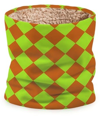 Scaldacollo invernale con motivo scozzese di bufalo, giallo, verde, cioccolato, in pile, per la stagione fredda, per corsa, scaldacollo, sciarpa, termica, spessa, calda, foderata in pile, per uomini e