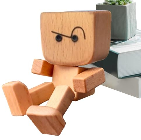 Figura de hombre de madera oscilante | Figura de hombre de madera con patas temblantes, decoración divertida de interior para coche, oficina, hogar, salón, dormitorio