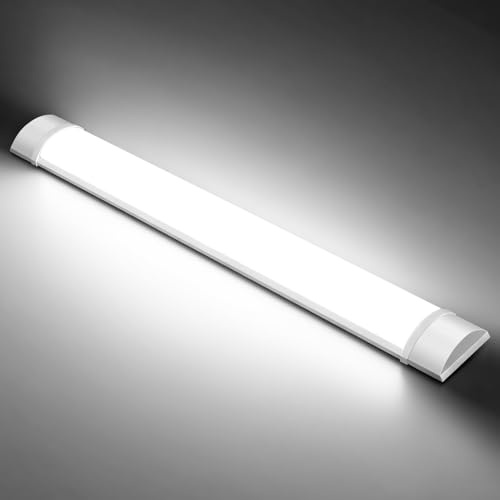 Yelyee Feuchtraumleuchte LED 60CM, Kellerlampe 20W 2000LM, GaragenLampe Kaltweiss 6500K, Röhre Lampe IP65 Wasserfest, Werkstattlampe Deckenleuchte, Feuchtraum Leuchte für garage Werkstatt Keller