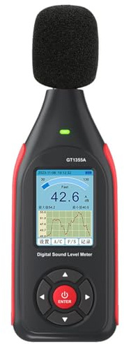 Fonometro digitale portatile Registratore rumore 43000 Registrazione dati Ricaricabile con misurazione in reale esportazione USB Fonometro digitale