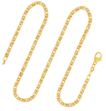 EDELIND Königskette Gold - Echtgold 585 | Kette 2.8 mm mit Stempel | Halskette aus Deutschland | Herren Goldkette mit Karabinerverschluss, Länge 55 cm, Gewicht ca. 32 g.