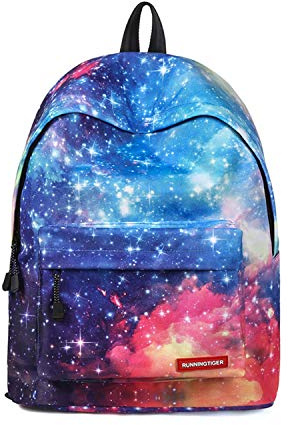 FANDARE Sac À Dos Sacs Galaxy Scolaires Cartables Adolescent Sacs D'école Loisir Garçons Filles Sacs de Voyage Cartables Femmes Multicolore Daypack Enfant Imperméable Polyester Bleu