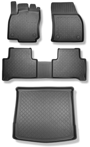 Mossa Set - TPE Fußmatten Auto + Kofferraumwanne kompatibel mit Volkswagen Touran II MPV (09.2015- ) - schwarz Automatten Autoteppiche + Kofferraummatte rutschfest Schutzmatte - G